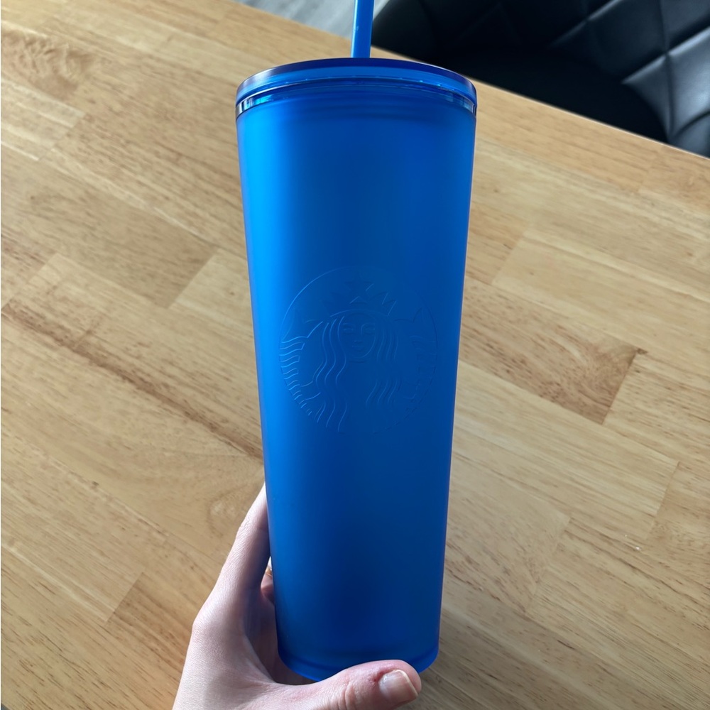 Starbucks Blue Tumbler with Straw